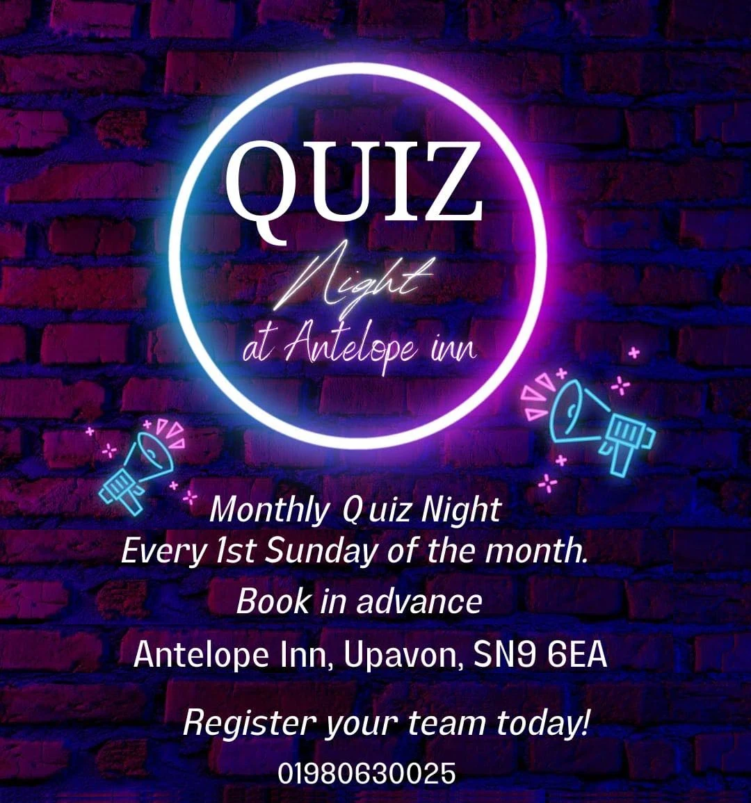 Antelope Generic Quiz Night with 2025 summer dates