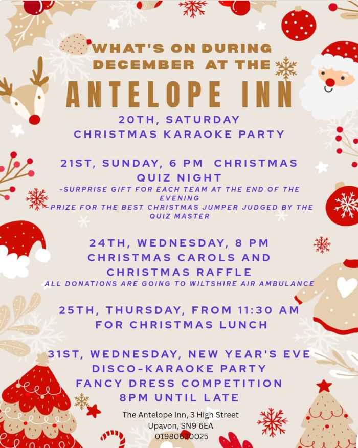 Whats on at the Antelope Dec 2025